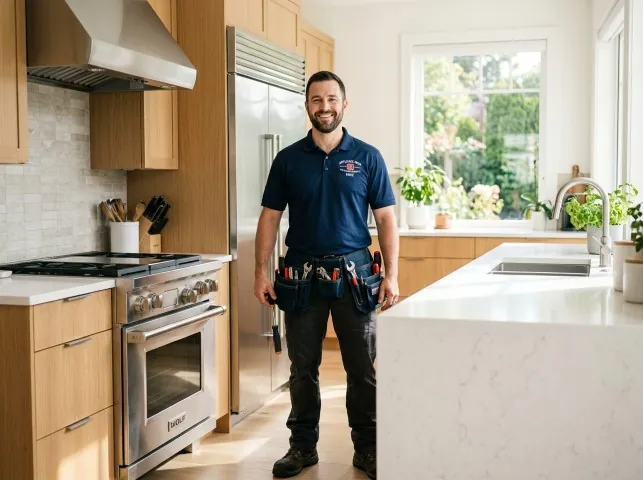 Appliance Repair Hero technician in a Benton, KY kitchen after an appliance repair